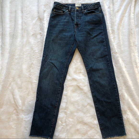 Sezane Denim - Sezane brut jeans 27 blue high waisted raw hem